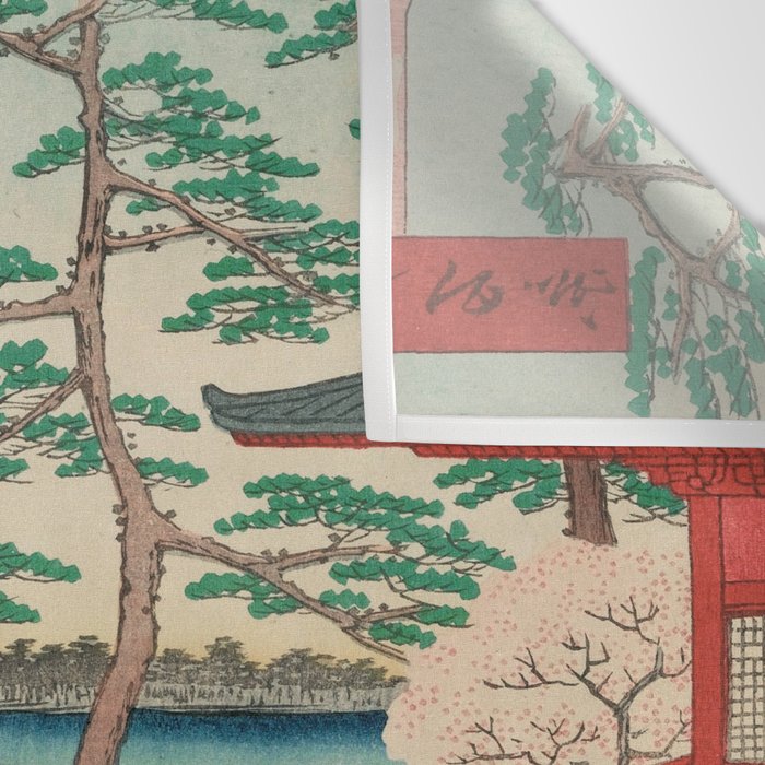 Spring Blossoms and Pond Ukiyo-e Japanese Art Wall Tapestry Gallery Image 3