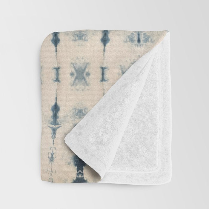 Light Indigo Shibori Throw Blanket Gallery Image 3