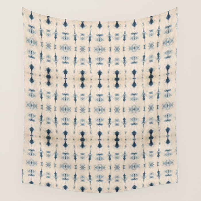 Light Indigo Shibori Wall Tapestry Gallery Image 1