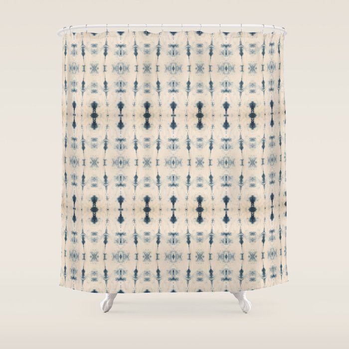 Light Indigo Shibori Shower Curtain Gallery Image 1