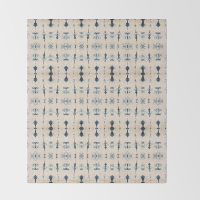 Light Indigo Shibori Throw Blanket Gallery Image 2