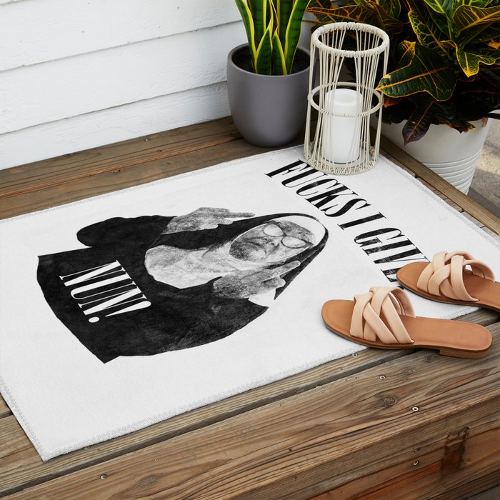 Funny Fucks I Give, Nun Saying Outdoor Rug Gallery Image 2