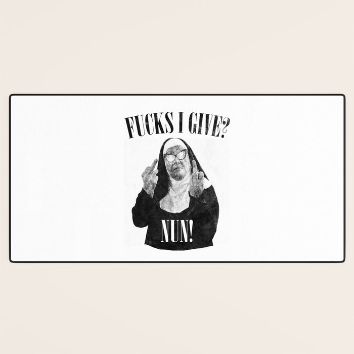 Funny Fucks I Give, Nun Saying Desk Mat Gallery Image 3