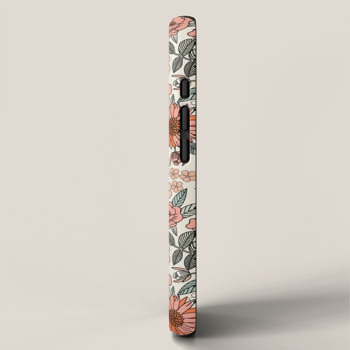 70s flowers - 70s, retro, spring, floral, florals, floral pattern, retro flowers, boho, hippie, earthy, muted iPhone Case Gallery Image 2