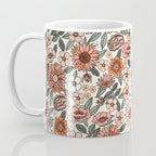 70s flowers - 70s, retro, spring, floral, florals, floral pattern, retro flowers, boho, hippie, earthy, muted Coffee Mug Gallery Image 3