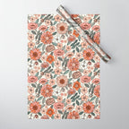 70s flowers - 70s, retro, spring, floral, florals, floral pattern, retro flowers, boho, hippie, earthy, muted Wrapping Paper Gallery Image 1