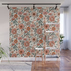 70s flowers - 70s, retro, spring, floral, florals, floral pattern, retro flowers, boho, hippie, earthy, muted Wall Mural Gallery Image 1