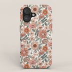 70s flowers - 70s, retro, spring, floral, florals, floral pattern, retro flowers, boho, hippie, earthy, muted iPhone Case Gallery Image 1