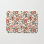 70s flowers - 70s, retro, spring, floral, florals, floral pattern, retro flowers, boho, hippie, earthy, muted Bath Mat Gallery Image 1