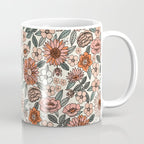 70s flowers - 70s, retro, spring, floral, florals, floral pattern, retro flowers, boho, hippie, earthy, muted Coffee Mug Gallery Image 1