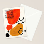Fun Abstract Minimalist Mid Century Modern Yellow Ochre Orange Organic Shapes & Patterns Stationery Card Gallery Image 2
