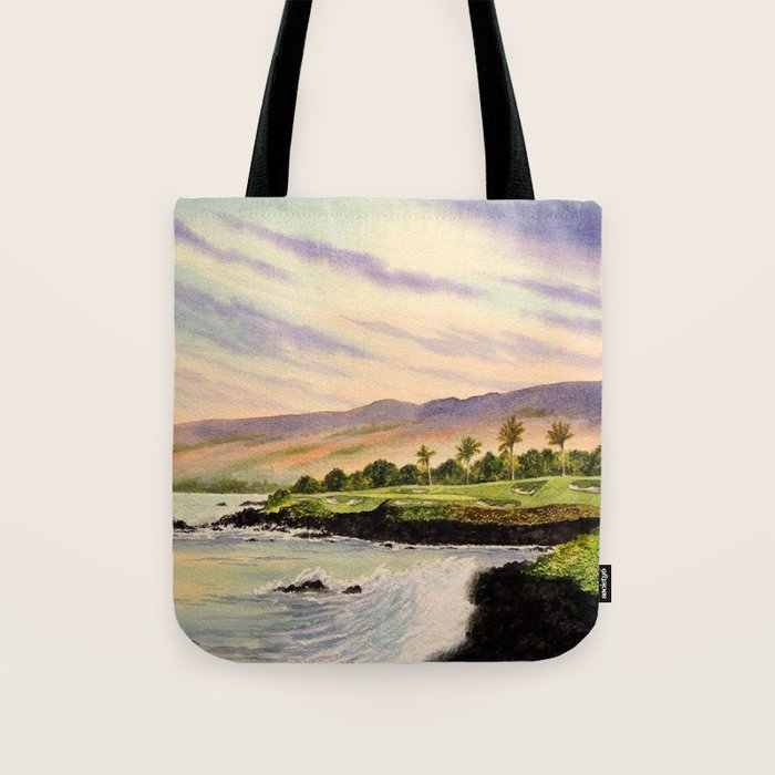 Mauna Kea Golf Course Hawaii Hole 3 Tote Bag Gallery Image 1