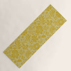 Charming Flower Shapes Warm Sunny Yellow Yoga Mat Gallery Image 1