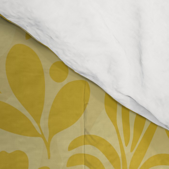 Charming Flower Shapes Warm Sunny Yellow Comforter Gallery Image 4