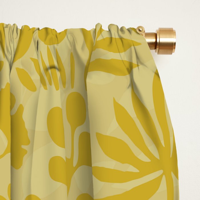 Charming Flower Shapes Warm Sunny Yellow Window Curtain Gallery Image 2