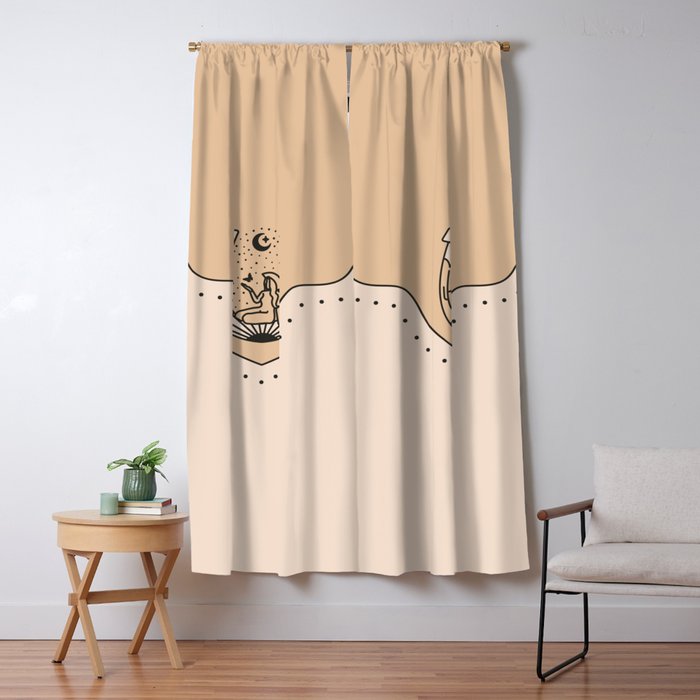 Good Fortune Gal - Neutral & Black Window Curtain Gallery Image 5