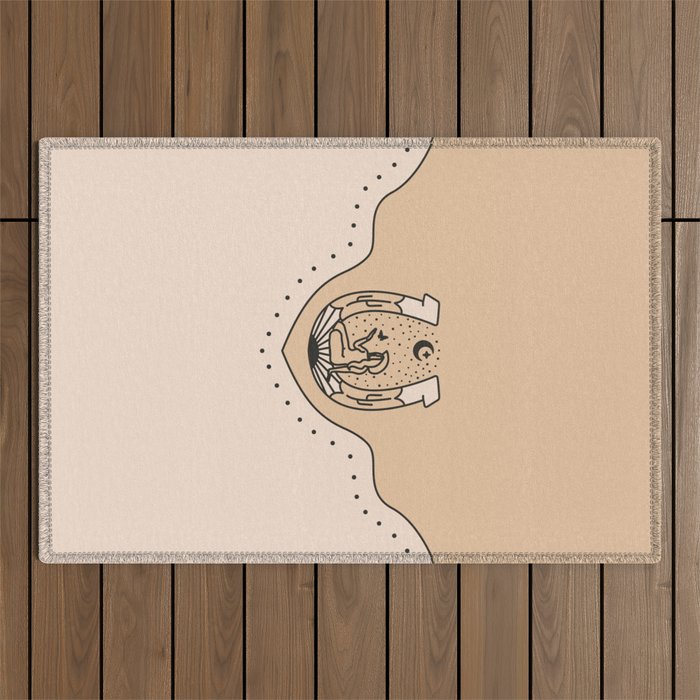 Good Fortune Gal - Neutral & Black Outdoor Rug Gallery Image 1