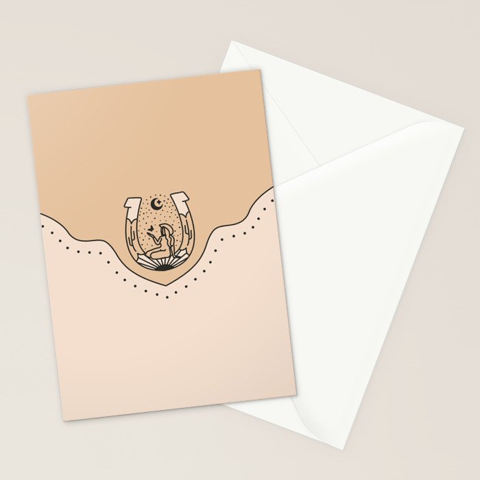 Good Fortune Gal - Neutral & Black Stationery Card Gallery Image 2