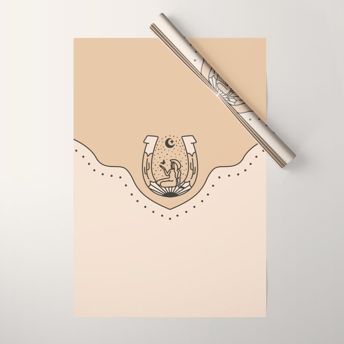 Good Fortune Gal - Neutral & Black Wrapping Paper Gallery Image 1