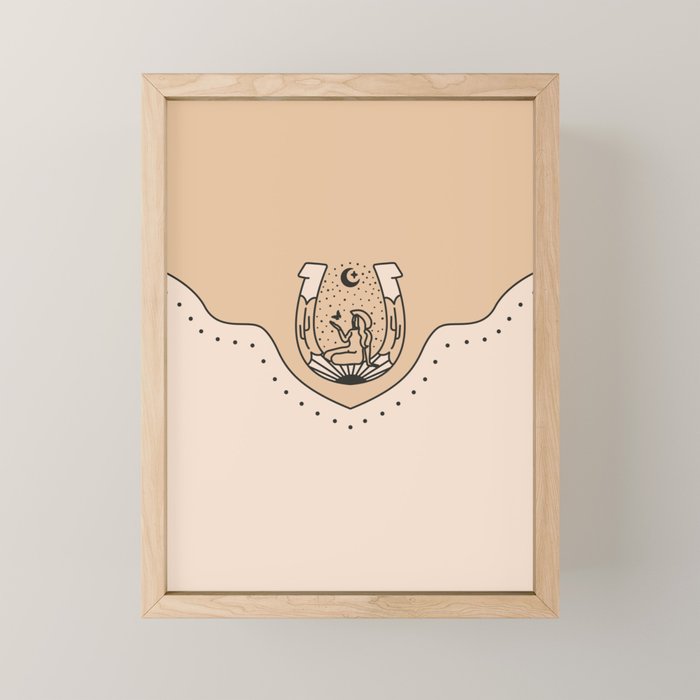Good Fortune Gal - Neutral & Black Mini Art Print Gallery Image 1