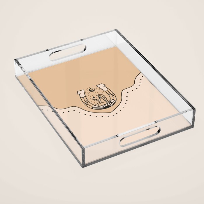 Good Fortune Gal - Neutral & Black Acrylic Tray Gallery Image 1