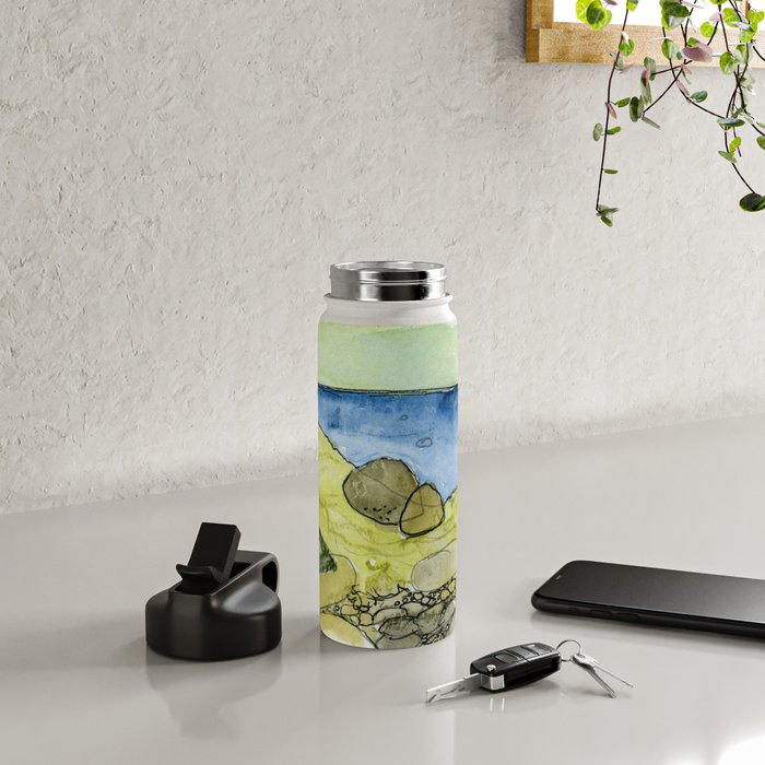 Flow - Modern Watercolor Nature Landscape Water Bottle Gallery Image 4
