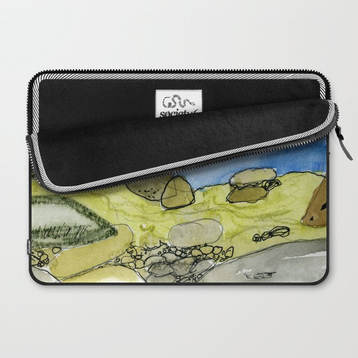 Flow - Modern Watercolor Nature Landscape Laptop Sleeve Gallery Image 2