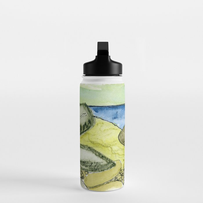 Flow - Modern Watercolor Nature Landscape Water Bottle Gallery Image 3