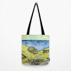 Flow - Modern Watercolor Nature Landscape Tote Bag Gallery Image 2