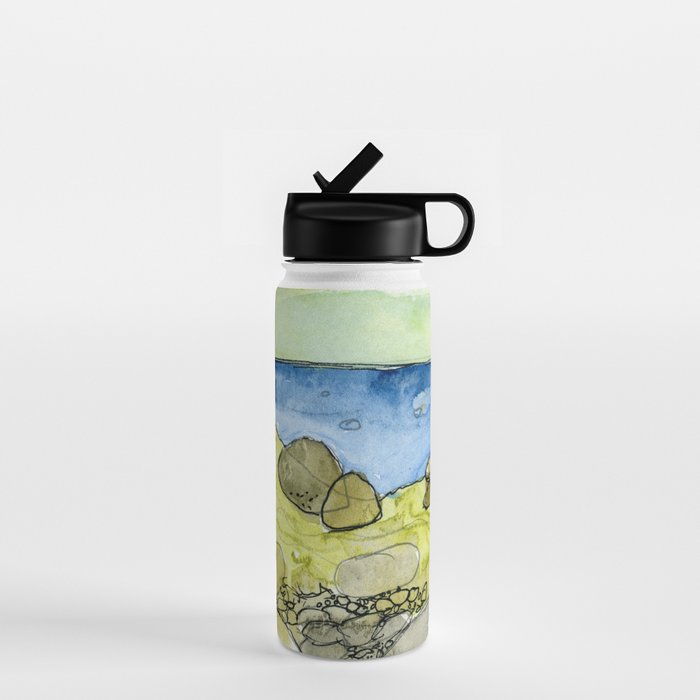 Flow - Modern Watercolor Nature Landscape Water Bottle Gallery Image 1