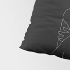 Nude figure illustration - Celina Black Pillow Sham Gallery Image 4