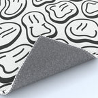 Black and white happy face pattern Rug Gallery Image 4
