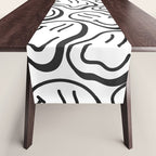 Black and white happy face pattern Table Runner Gallery Image 1