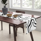 Black and white happy face pattern Table Runner Gallery Image 2