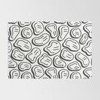 Black and white happy face pattern Rug Gallery Image 2