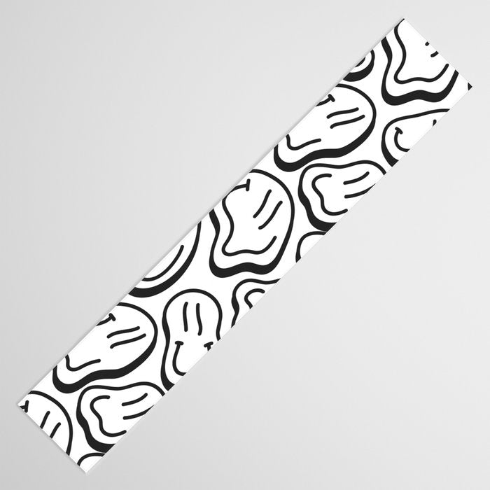 Black and white happy face pattern Table Runner Gallery Image 3
