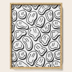 Black and white happy face pattern Serving Tray Gallery Image 1