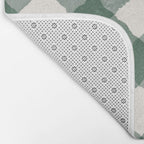 Hand Painted Dark Green Festive Gingham Theme Bath Mat Gallery Image 2