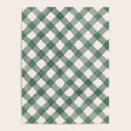 Hand Painted Dark Green Festive Gingham Theme Poster Gallery Image 4