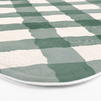 Hand Painted Dark Green Festive Gingham Theme Bath Mat Gallery Image 3