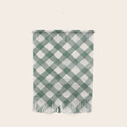 Hand Painted Dark Green Festive Gingham Theme Wall Hanging Gallery Image 1