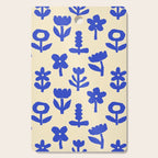 Abstract blue flower collage art pattern Cutting Board Gallery Image 1