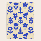 Abstract blue flower collage art pattern Poster Gallery Image 4
