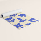 Abstract blue flower collage art pattern Yoga Mat Gallery Image 2