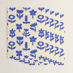 Abstract blue flower collage art pattern Wrapping Paper Gallery Image 3