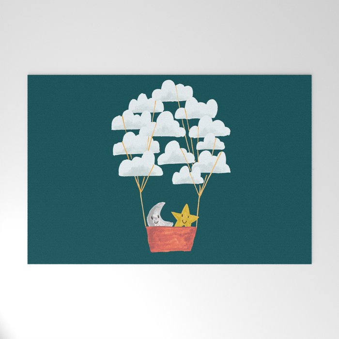 Hot cloud baloon - moon and star Welcome Mat Gallery Image 1