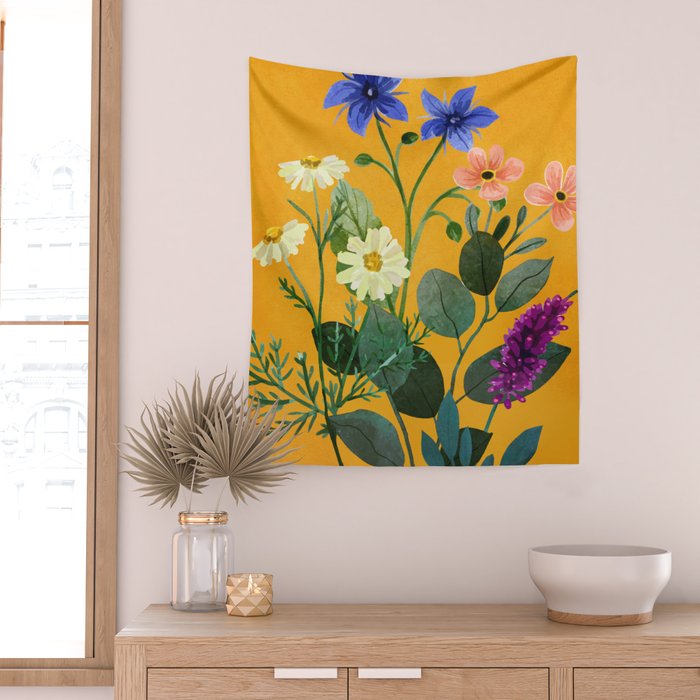 Summer Flowers 8 Wall Tapestry Gallery Image 2