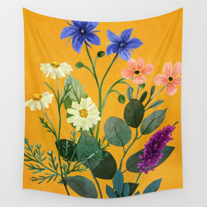 Summer Flowers 8 Wall Tapestry Gallery Image 1