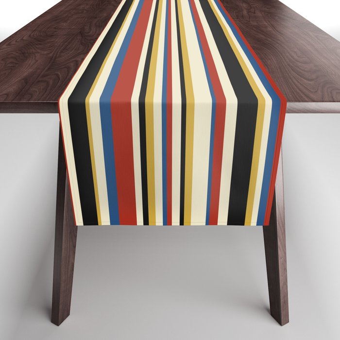 Classic Stripes IX - Bauhaus Palette Table Runner Gallery Image 1