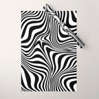 Retro Shapes And Lines Black And White Optical Art Wrapping Paper Gallery Image 1